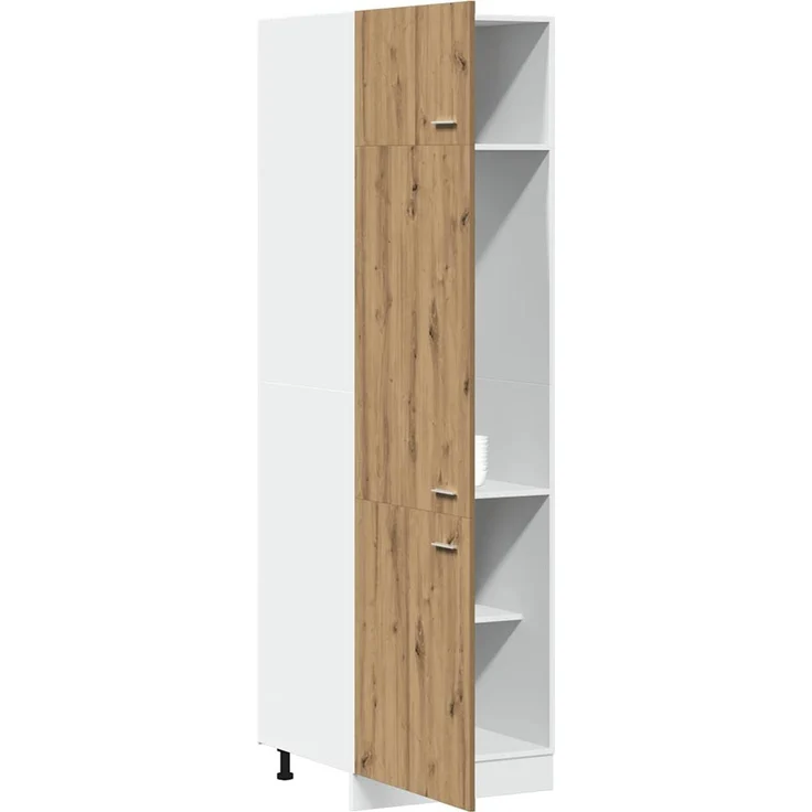 Kühlumbauschrank, Küchenschrank Lyon Artisan-Eiche 60 x 57 x 207 cm Holzwerkstoff – Bild 4