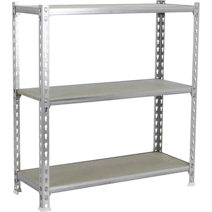 Simonrack Schwerlastregal, Lagerregal, 100 x 100 x 40 cm, Metallregal, Kellerregal, Biegestelle 150 kg, 3 Holzfachböden, Verzinkt/Holz - Maderclick – Bild 1