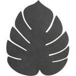 LIND DNA Platzset Tischset Monstera Leaf L schwarz, (Stück, 1-St, 1 Tischset), Recyclingleder
