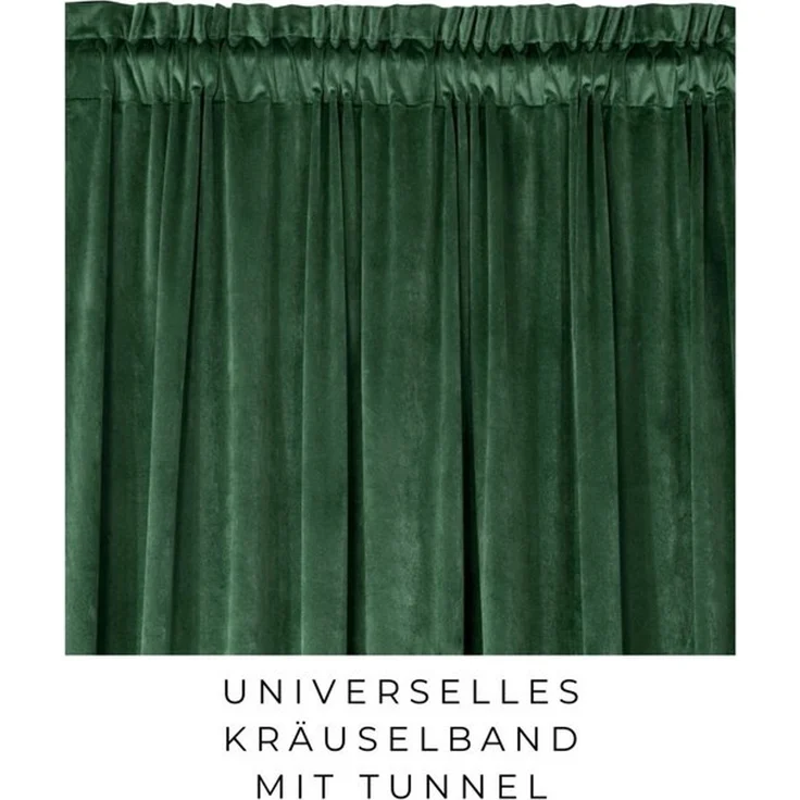 Eurofirany Vorhang VELVET (2 St), Kräuselband, blickdicht, Samt, 2er-Set Vorhang aus Velvet, mit mittlerem Verdunkelungsgrad, Tunnelzug – Bild 4