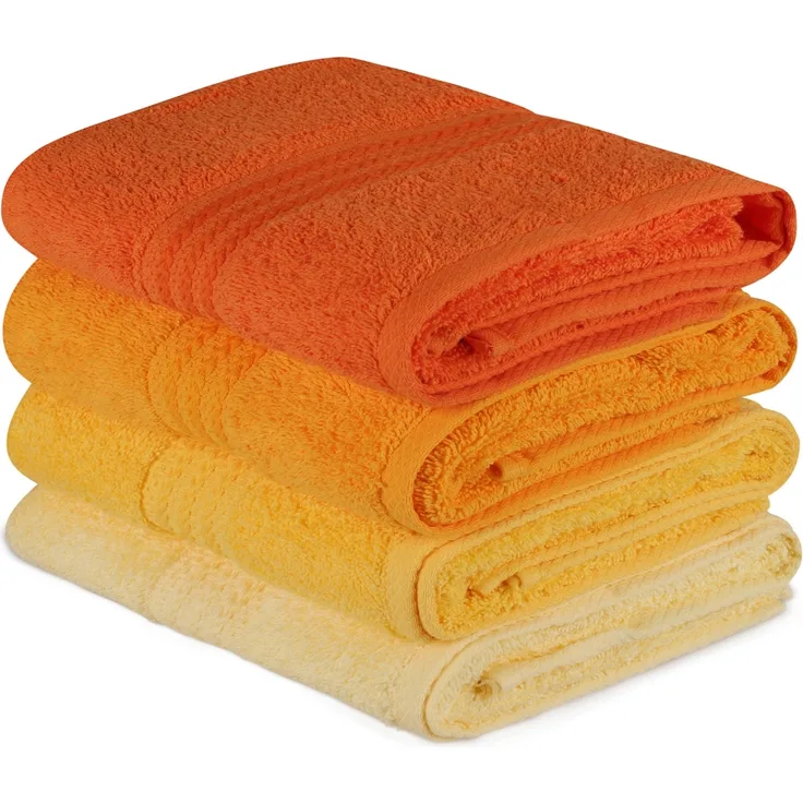 Handtuch-Set (4-teilig), 'Rainbow ', Hellgelb, Gelb, Blasses Orange, Orange