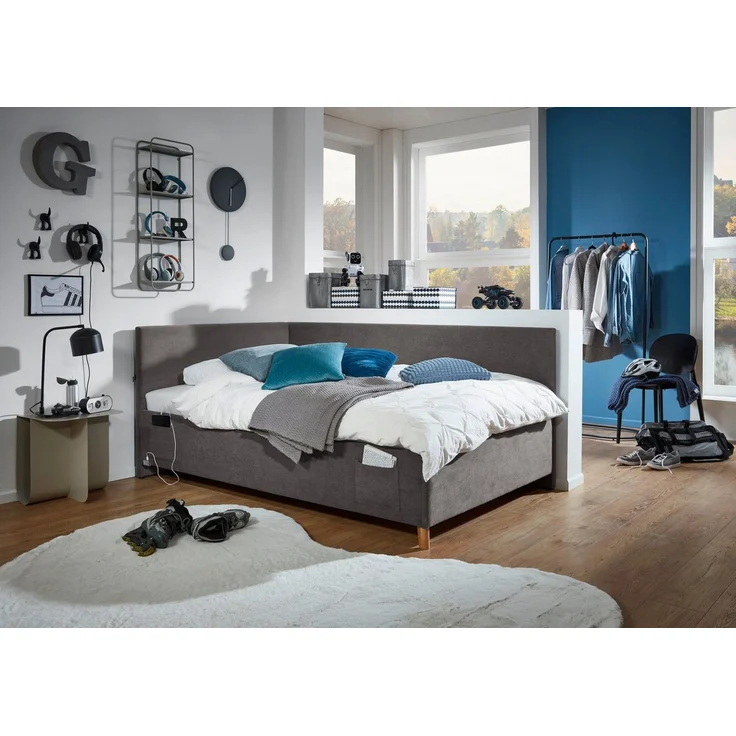 meise.möbel Kinderbett COOL II, Polsterbett wahlweise mit Bettkasten, Jugendbett inkl. USB Anschlüsse – Bild 1