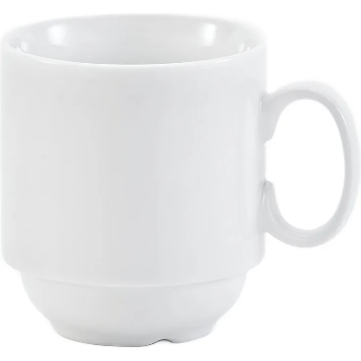 van Well Becher Trend, Porzellan, spülmaschinenfest, mikrowellengeeignet, stapelbar, 0,25 L, 6-teilig