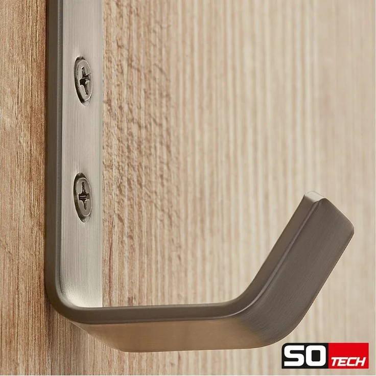 SO-TECH® Kleiderhaken doppelter Wandhaken, Edelstahl, 142 x 20 x 45 mm, (5-St), großer Jackenhaken mit abgerundeten Kanten echt Edelstahl – Bild 3