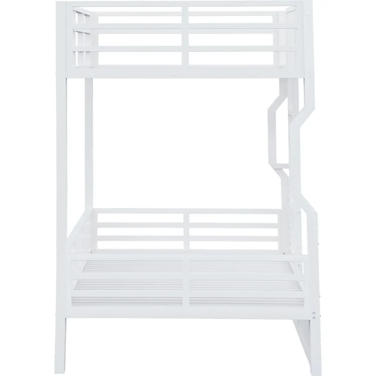 ZUBALIYA Etagenbett 90 × 200 cm, Metall, LED-Beleuchtung, Weiß – Bild 10