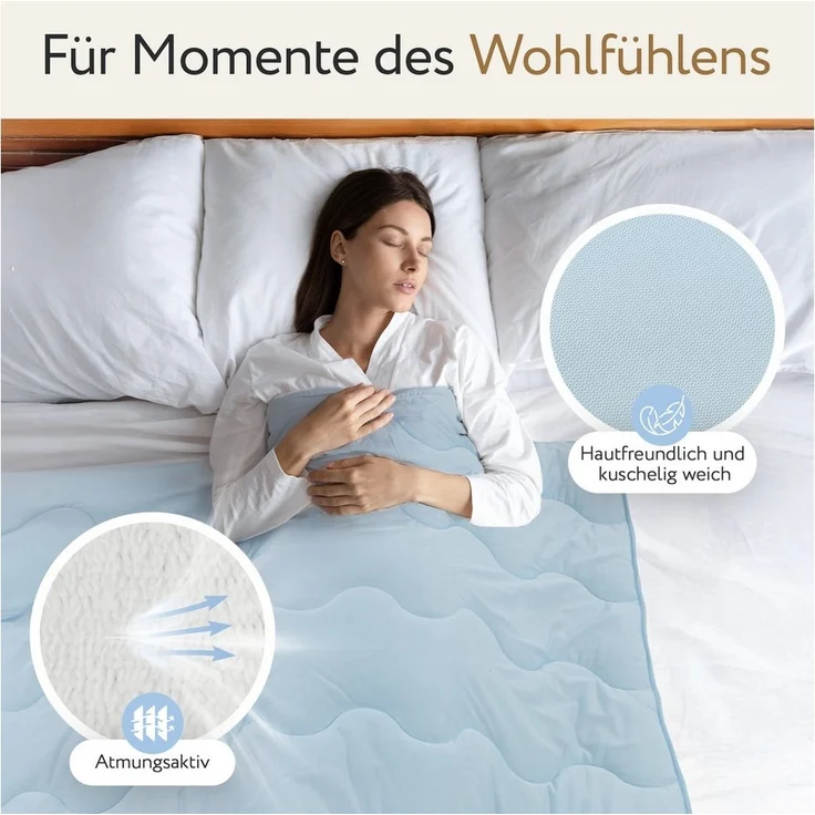 Herlag 4-Jahreszeitenbett 2-in-1 Bettdecke Sommer- & Winterseite Kühlend & Wärmend, Ganzjahresdecke – Bild 2