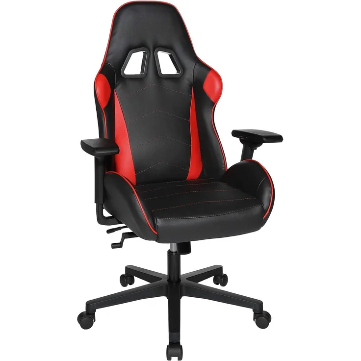 Gaming Chair Bürostuhl SPEED CHAIR 2, Kunstleder Schwarz Rot, Top Star