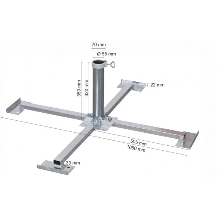 Schneider STABILER Platten-Ständer f. 55mm Rohr Stahl feuerverzinkt extra schwer – Bild 3