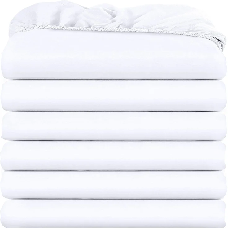 Utopia Bedding Queensize-Spannbettlaken, 6 Stück, weich gebürstete Mikrofaser, Tiefe Taschen, schrumpft und lichtbeständig, pflegeleicht (weiß)