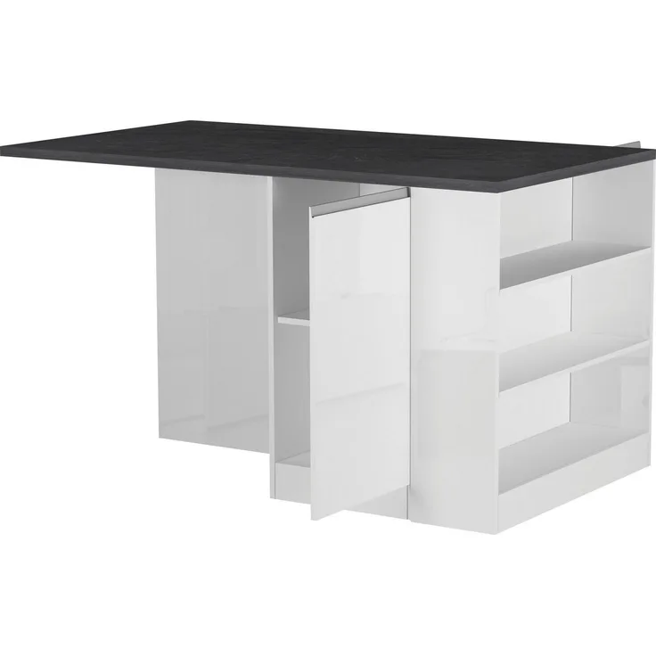 KOCHSTATION Kücheninsel KS-Sole, Breite 160 cm, 2 Türen, 4 offene Fächer