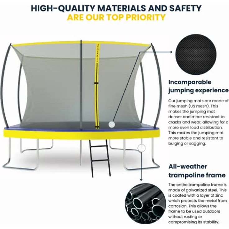 Ultima 5 Zero Gravity Trampolin 305x213cm, inkl. Leiter und Sicherheitsnetz, TÜV geprüft, für Nutzer bis 100kg – Bild 4