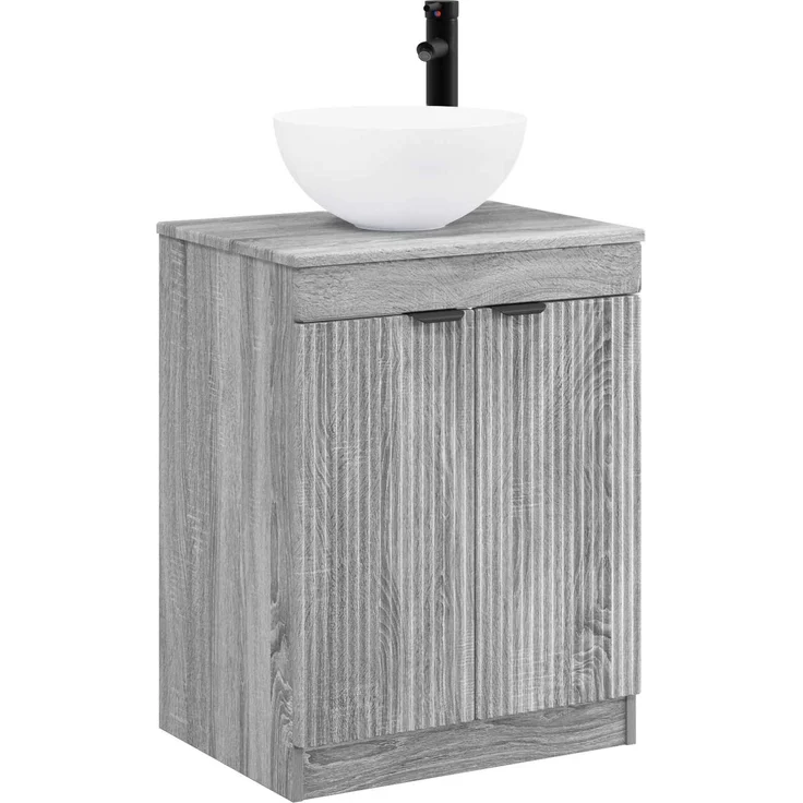 vidaXL Waschbeckenschrank Grau Sonoma 54 x 41 x 100 cm Holzwerkstoff 3404210 – Bild 2