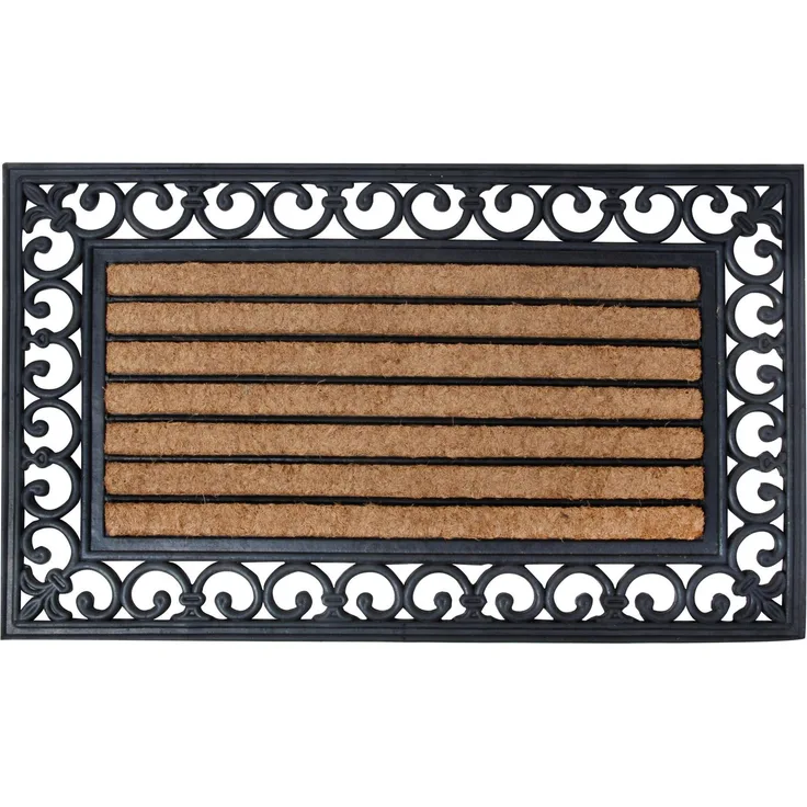 degawo Fußmatte Türmatte Fußabtreter Kokosfaser Gummi 75 x 45 cm Landhaus robust