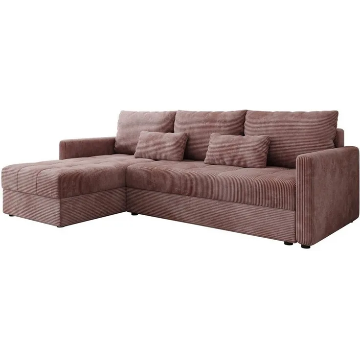 Luxusbetten24 Schlafsofa Designer Sofa Roma in Cord, mit Stauraum und Schlaffunktion