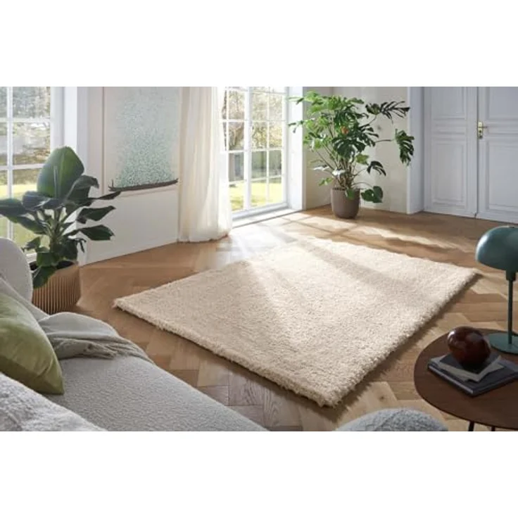 TaraCarpet Flokati-Teppich TaraCarpet Flokati Premium Langflorteppich Shaggy, rechteckig, Höhe: 52 mm, Flokati Hochflor Langflor weich beige Wohnzimmer Schlafzimmer 60x120 – Bild 2