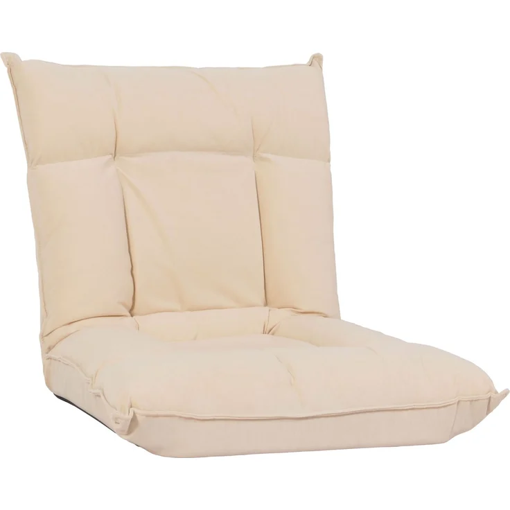 Bodensessel HWC-N44, Relaxsessel Bodenkissen Bodensofa Klappsessel 6 Relaxpositionen, stabiles Gestell Samt ~ beige – Bild 9