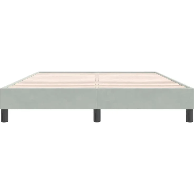 vidaXL Boxspringbett ohne Matratze Hellgrau 140x220 cm Samt 3315873 – Bild 5