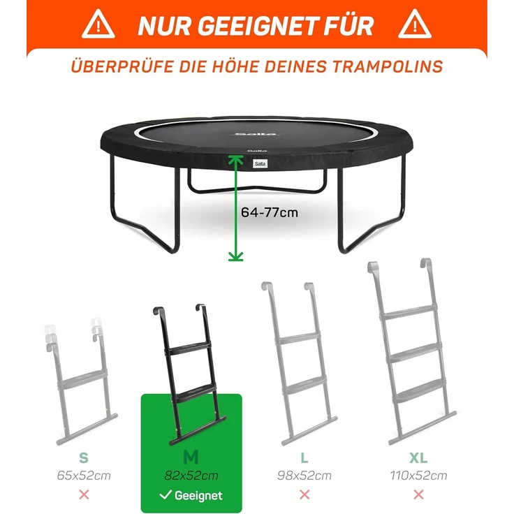 Salta 'Trampolin-Leiter M' mit 2 Trittstufen, 52x82 cm, schwarz – Bild 7
