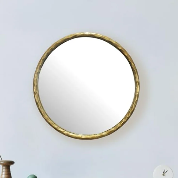 MID.YOU Wandspiegel, rund, gold, Glas, 60x60x4 cm – Bild 2