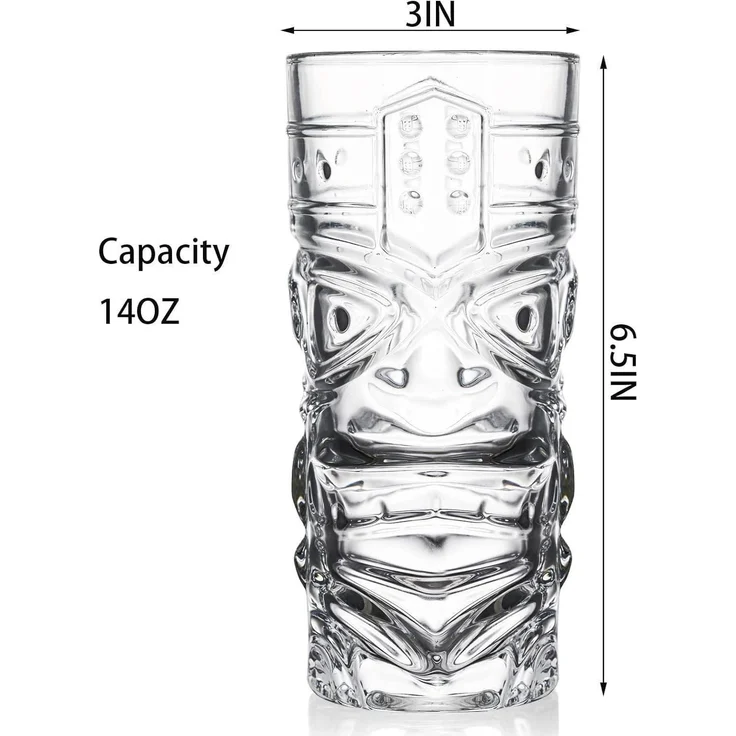 6 X 400ml Tiki-Gläser Bar-Halloween-Mai Tai-Zombie-Cocktails – Bild 5