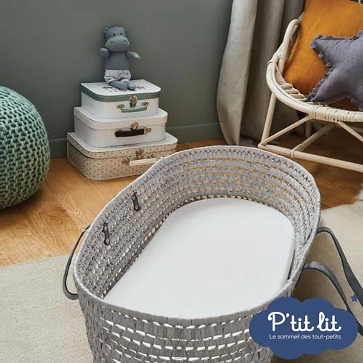 P'tit Lit - Bambus Matratzenschoner für Babykörbchen – Babywanne – Babywanne | Wasserdichter und milbendichter Matratzenschoner – saugfähig und leise – Bild 7
