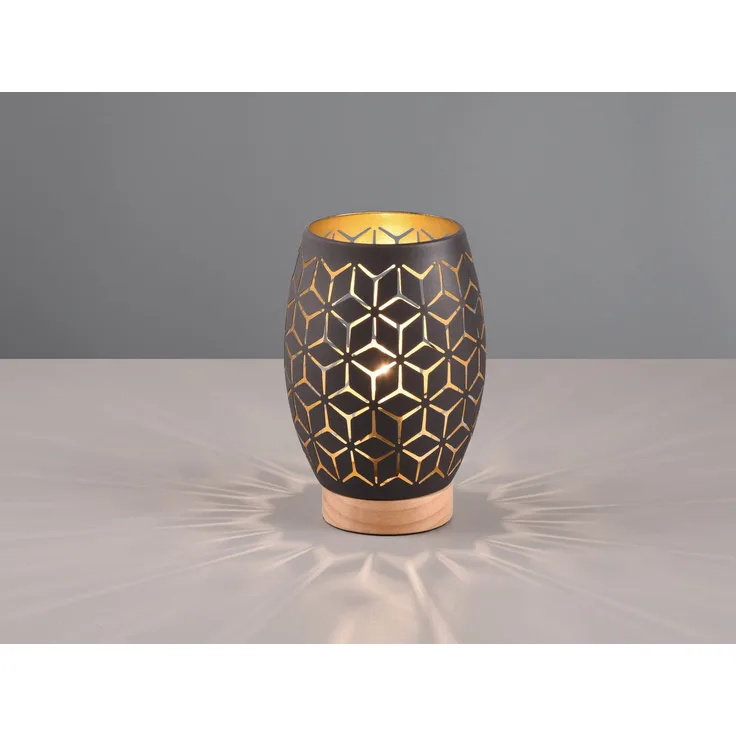 Tischleuchte 'BIDAR' R51571080, schwarz-gold, 1x E27, Höhe ca. 21 cm