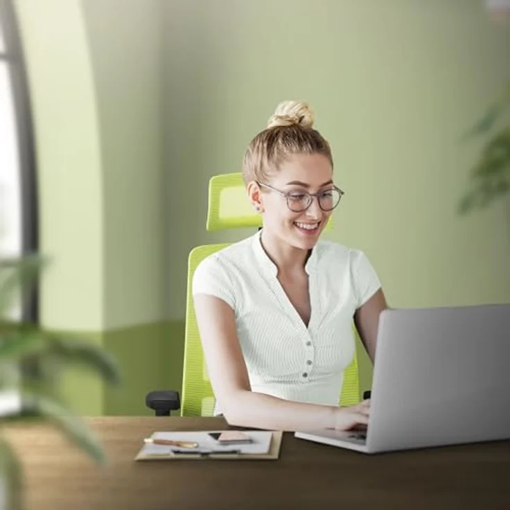 ML-DESIGN Drehstuhl, ergonomischer Schreibtischstuhl in Grün, höhenverstellbar, 66x123x68 cm, ideal für Arbeitszimmer – Bild 2