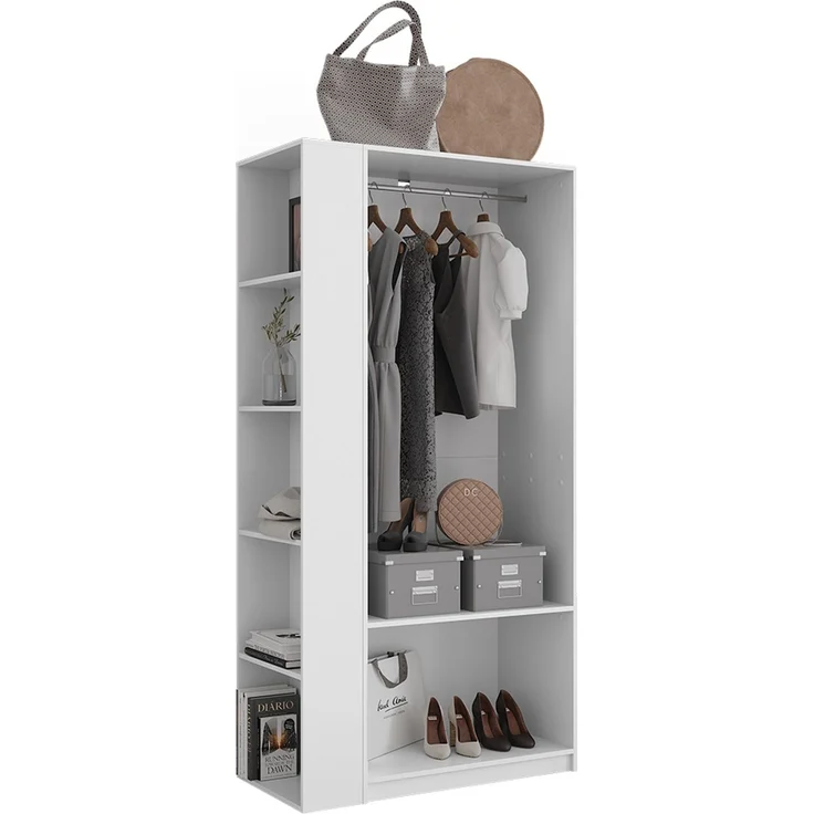 Kleiderschrank Elmo Weiß 80 x 200 cm 2er Set Vicco – Bild 6