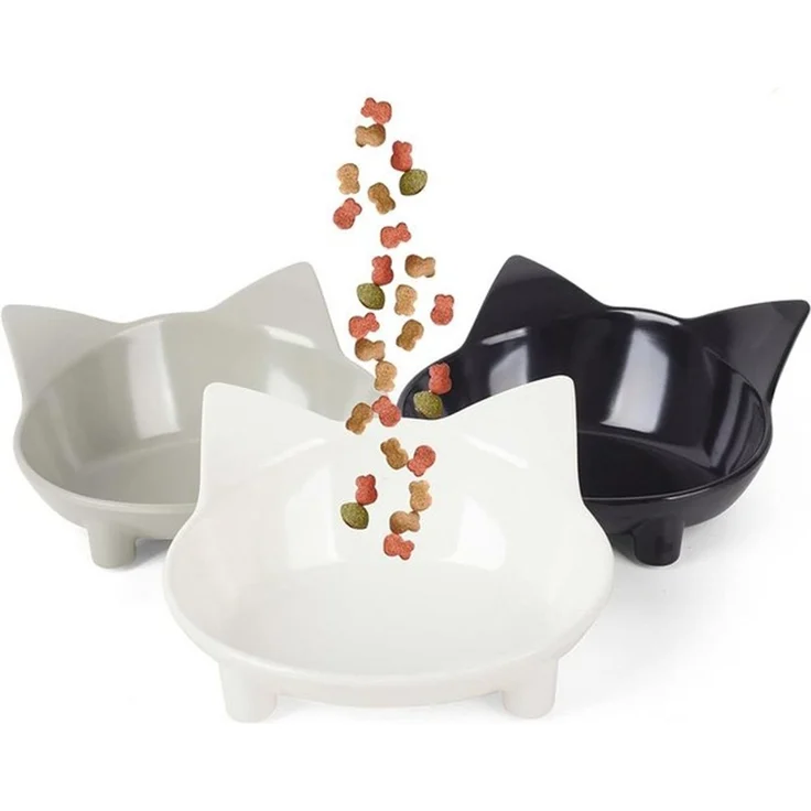 TUWENA Futternapf Katzennäpfe 3er-Set, Katzenfutternapf mit rutschfestem Gummi, zur Linderung von Ermüdung der Schnurrhaare, spülmaschinenfest – Bild 4