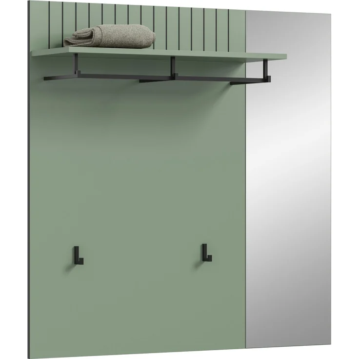Garderobenpaneel (B/H/T: 106x106x27 cm) in Spiegelglas – Bild 1
