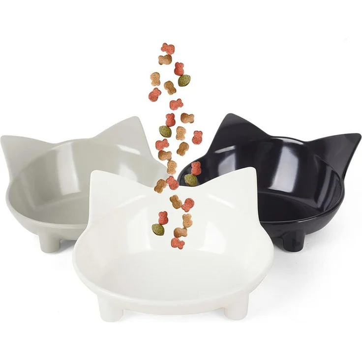 TUWENA Futternapf Katzennäpfe 3er-Set, Katzenfutternapf mit rutschfestem Gummi, zur Linderung von Ermüdung der Schnurrhaare, spülmaschinenfest – Bild 5