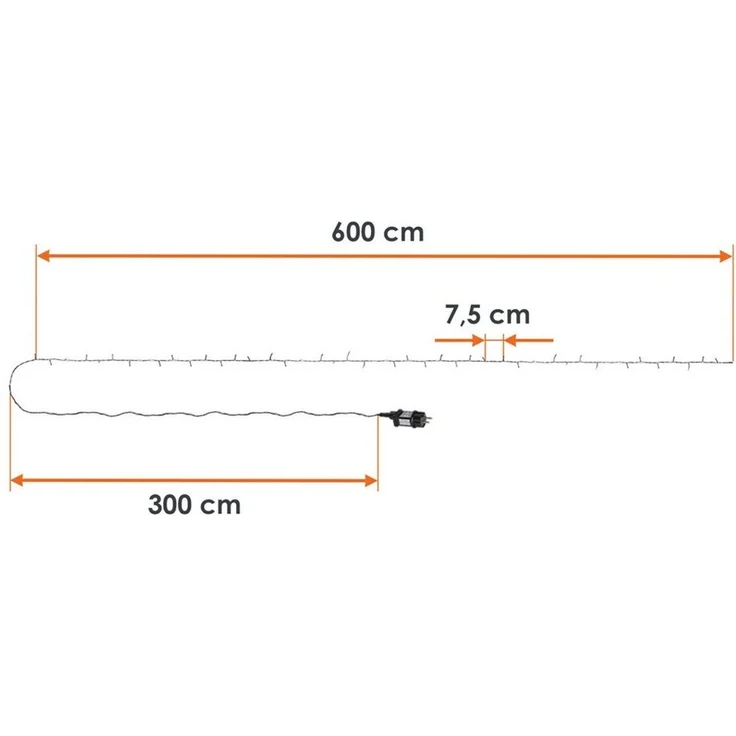Spetebo LED-Lichterkette Weihnachts Lichterkette warm weiß - 80 LED / 6 m, 80-flammig, Garten Deko Beleuchtung für Außen und Innen – Bild 3