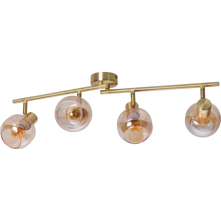 näve Deckenstrahler Libby, ohne Leuchtmittel, 2flg. flexibel verstellbar Glasschirme in amber getönt excl. 2xE14 – Bild 5
