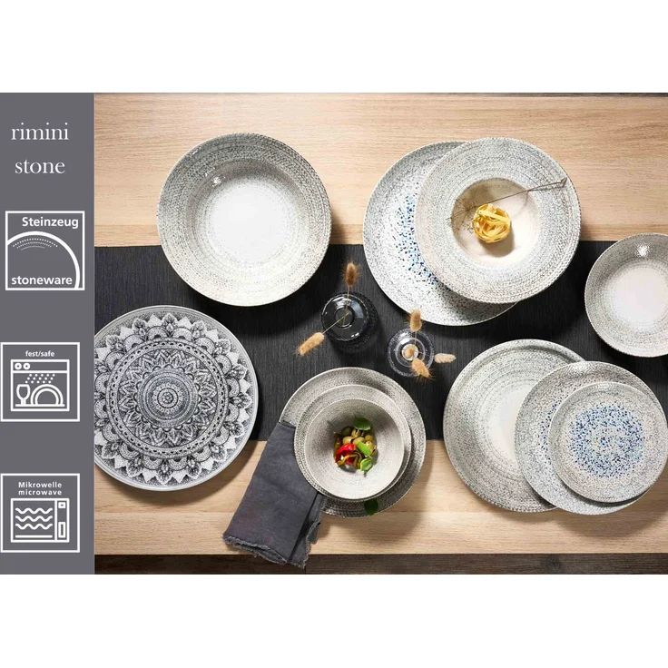 Ritzenhoff & Breker Rimini Platzteller ø 32 cm Mandala Stone 6er Set – Bild 2