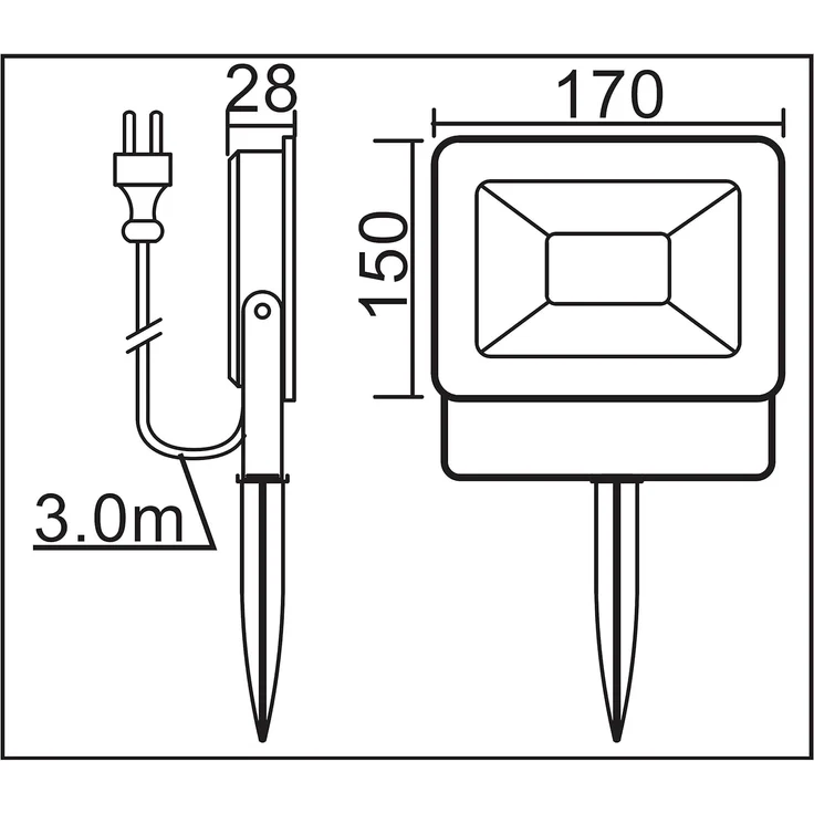 TRANGO LED Gartenstrahler, 3082 IP65 30 Watt LED Gartenstrahler Teichstrahler, Außenstrahler, Fluter, Flutlicht 2700K warmweiß Außenwandstrahler, Wegbeleuchtung, Strahler, Außenleuchte, Wandlampe – Bild 2