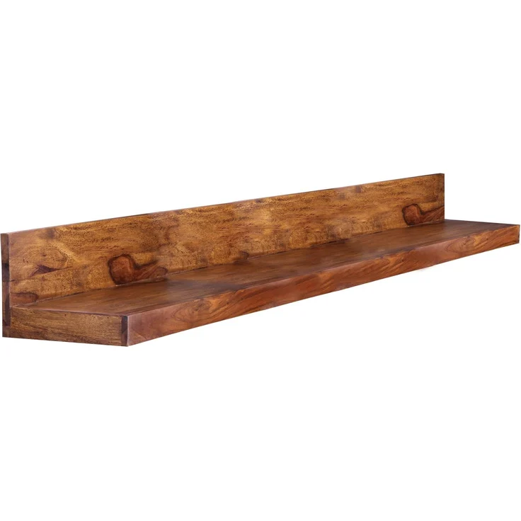 Wohnling 'Mumbai' Wandregal Landhaus-Stil, Massivholz Sheesham braun, 160 cm – Bild 6