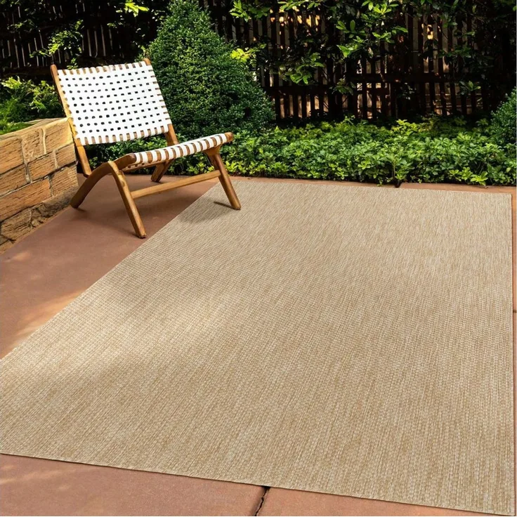 TaraCarpet Teppich Tara Carpet Columbia Meliert In & Outdoor auch für die Küche, rechteckig, Höhe: 5 mm, Balkon Terrasse Wintergarten natur meliert Esszimmer 80x150