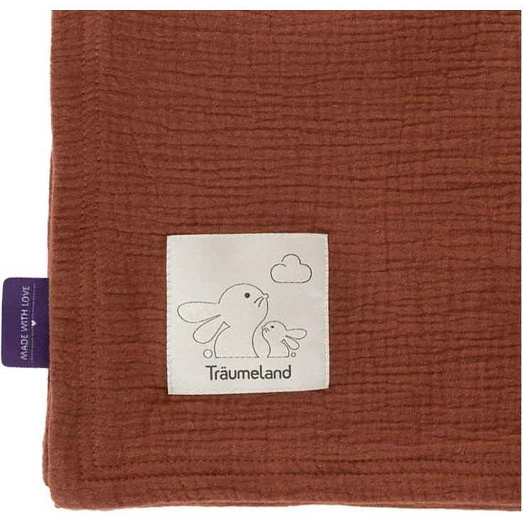 Träumeland Babydecke aus Musselin terrakotta Größe 75 x 100 cm – Bild 1