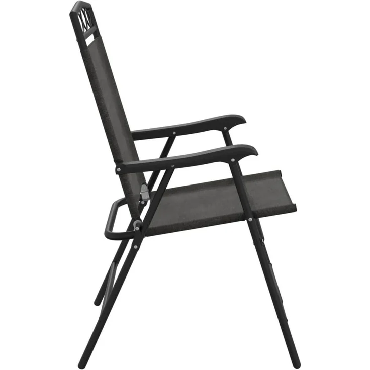vidaXL Klappbare Gartenstühle 2 Stk. Graumeliert Stahl und Textilene 360200 – Bild 5