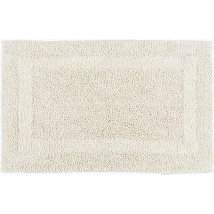 Homescapes Badematten-Set Creme, 2-teilig mit flauschiger Badematte 50x80 cm & WC-Vorleger 50x55 cm, Baumwolle, Wende-Design – Bild 3