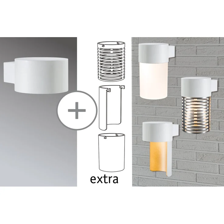 Paulmann Special Aufbauleuchte Set AmbientLED IP44 Wand LED 1x2,4W 230V 100mm Weiß matt/Alu Zink – Bild 1