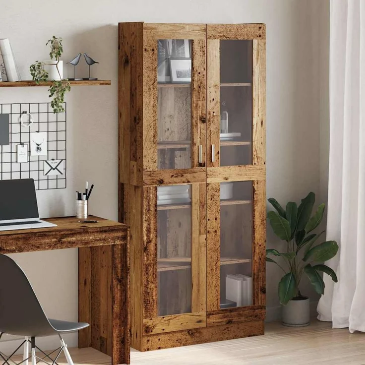 vidaXL Highboard Altholz-Optik 82,5x30,5x185 cm Holzwerkstoff 3318720 – Bild 2
