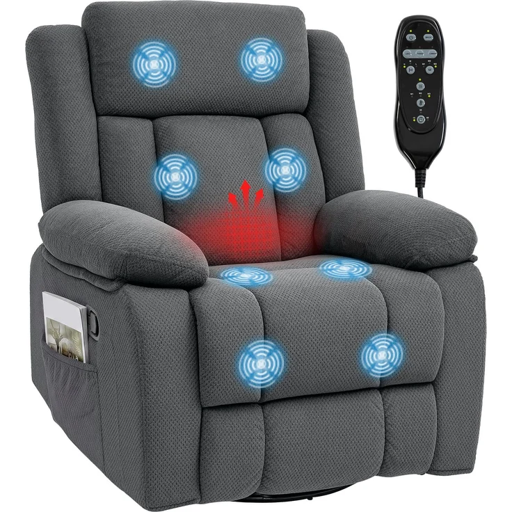 HOMCOM Relaxsessel, Polyester, Schaumstoff, Grau, 92 x 92 x 102 cm – Bild 1