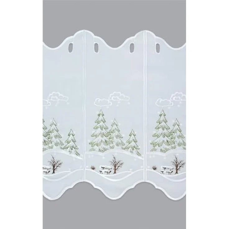 Scheibengardine Plauener Spitze - Winterwald (Bx H) 65.60cm * 40cm Grün/tannengrün – Bild 3