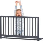 Geuther Bettschutzgitter Holz | Idealer Rausfallschutz Boxspringbett, extra hoch | für Kinder | Bettgitter, Absturzsicherung | Bett Rausfallschutz Kinder in 110 cm Länge, Grau