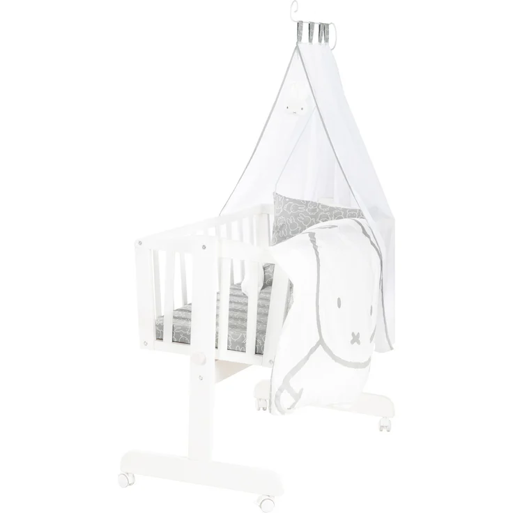 roba Komplettwiegenset 'miffy®' - Maß: 90 x 40 cm - inkl. Bremsrollensatz - Weiß – Bild 1