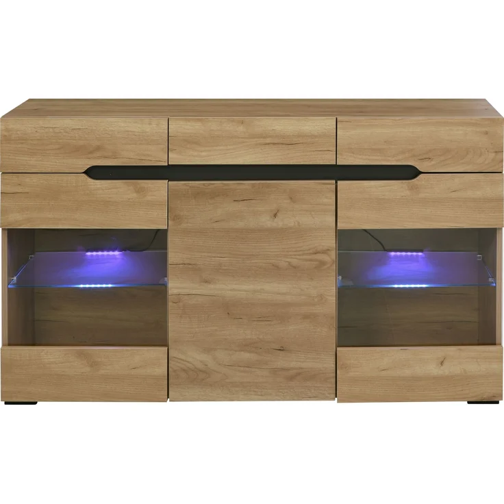 Merax 140cm Sideboard Schrank Modern Wohnzimmer Anrichte Möbel 3 Türen 3 Schubladen Moderne Kommode mit viel Stauraum – Bild 9