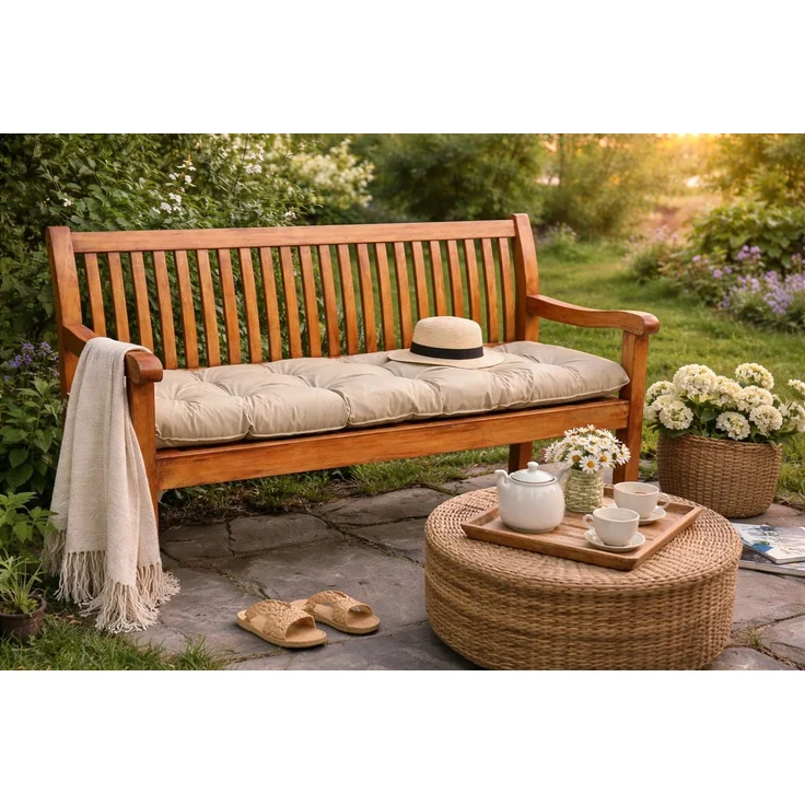 TexDeko Bankauflage TexDeko Garden - Gartenbank-Auflage, wasserabweisend, gesteppt, (1 St), UV-Beständig, Breite: 40 & 50cm – Bild 2