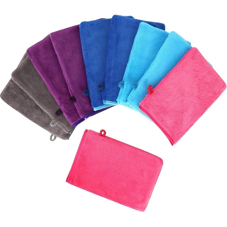 10x Mikrofaser Waschhandschuhe 15x21cm, Wiederverwendbar, 5 Farben – Bild 3