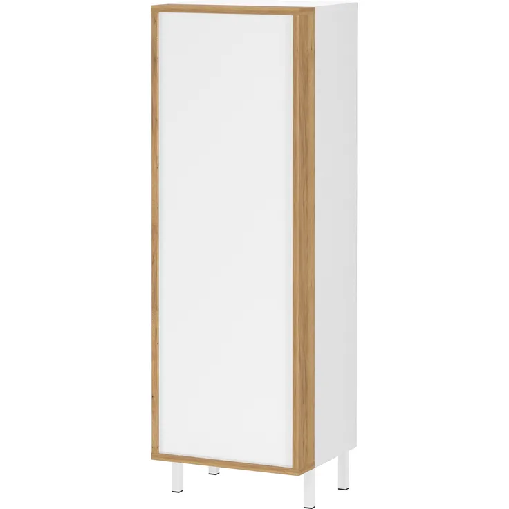 Germania Mediumschrank 5001-513 GW-Topeka, in Weiß/Eiche, Tür rechts/links montierbar, 39 x 120 x 35 cm (BxHxT)